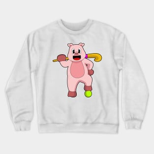 Pig Hockey Hockey stick Crewneck Sweatshirt